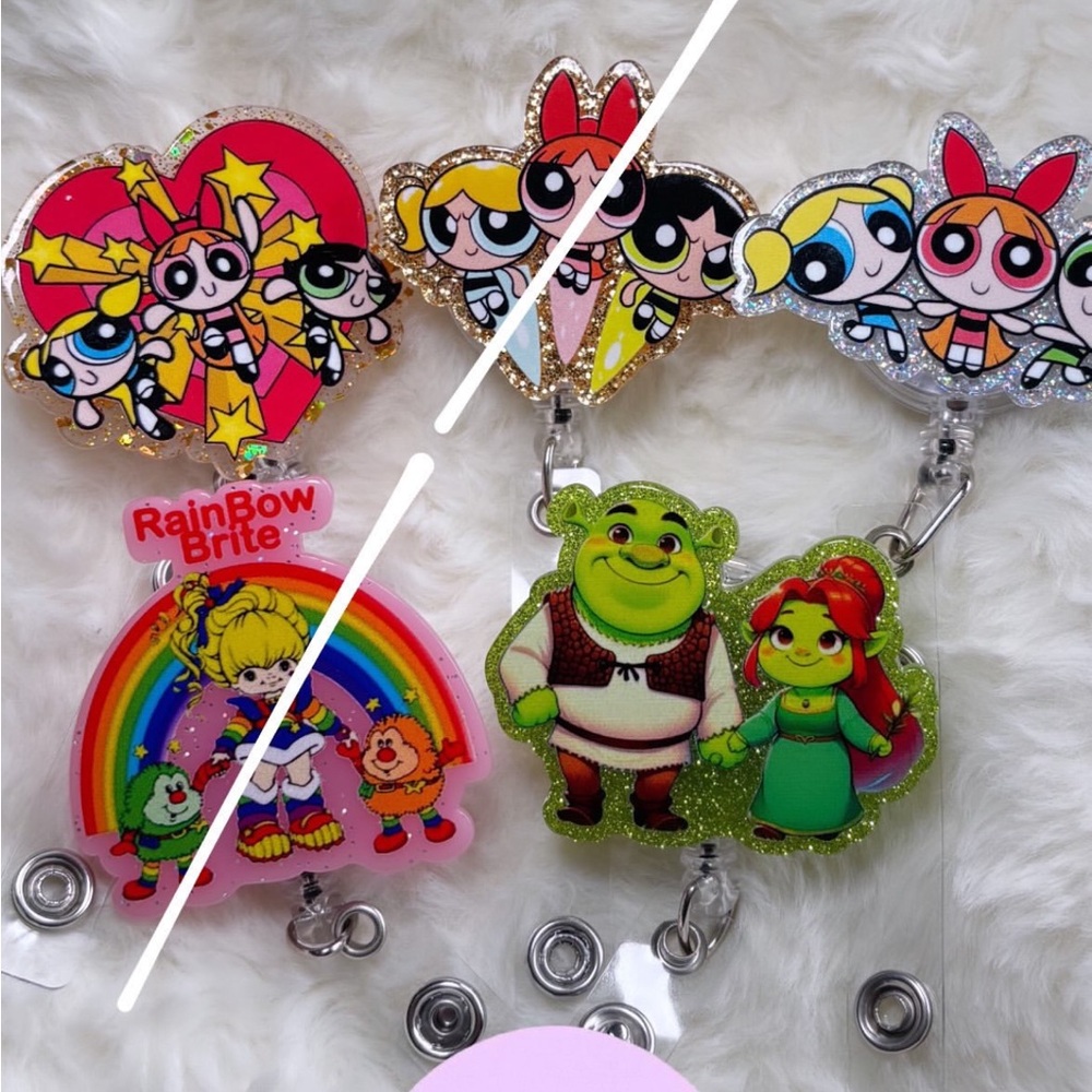 Cartoon character badge reels